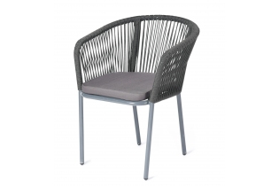MR1000902 барный стул из роупа, каркас стальной коричневый, роуп коричневый, подушка темно-серая